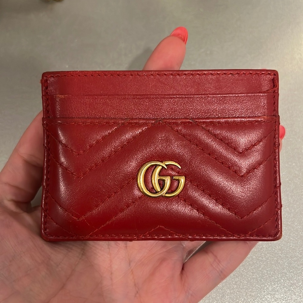 Red Gucci card holder